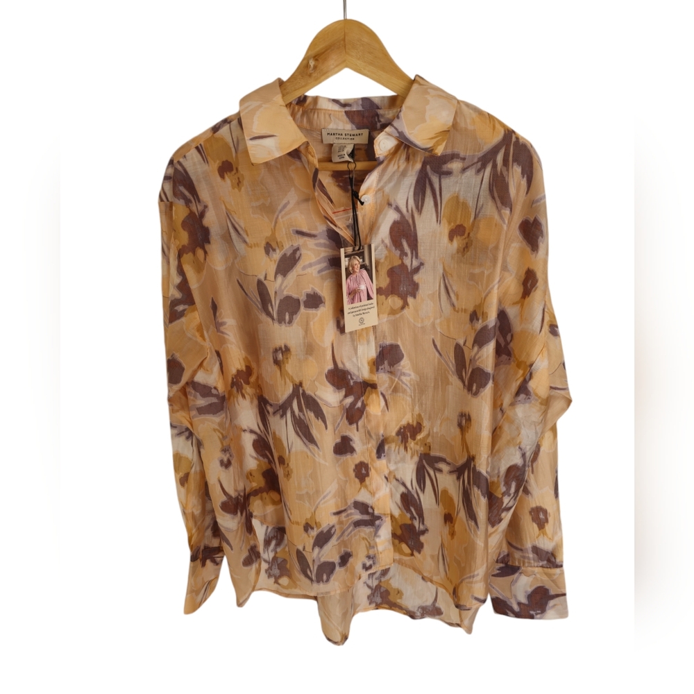 Nwt Martha Stewart Collection Long Sleeve Button Top Lyocell Size Medium Nwt Martha Stewart Collection Long Sleeve Button Top Lyocell Size Medium
